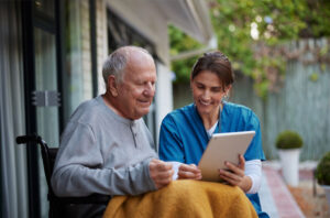 A nurse explains transition from hospice to home health to a live discharge hospice patient in Houston, TX.